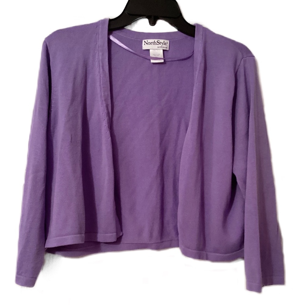 NorthStyle Size L 100% Cotton Purple Shrug